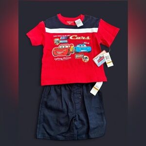 Vintage Disney Cars red & blue shorts set sizes available 3T/4T/5 & 6